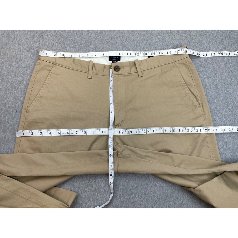 J Crew Pants Mens 36 x 30 Beige Cotton Blend Stretch Flat Front Chino Straight - Picture 6 of 7